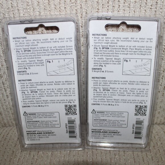 3/55❤️2x Pinecar Woodland Scenics Tapered Weights With Screws 2 oz 56.6 g - Picture 5 of 5